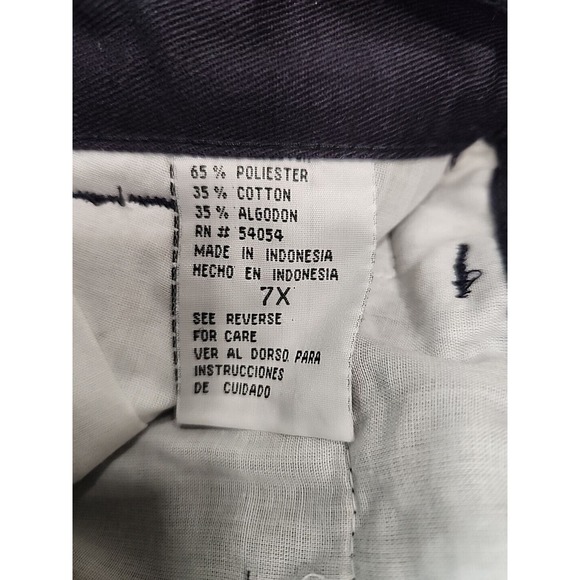 Vintage Bugle Boy Pleated Khaki Pants Boys 7x Easy Care No Wrinkle Navy Blue‎ - Picture 6 of 8